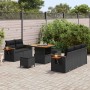 Conjunto de sofás de jardín con cojín 8 pcs Negro en Sofás de exterior | Comprar online en Foru.es
