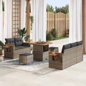 Conjunto de sofá de jardín con cojín Manual 8 pcs Gris en Sofás de exterior | Comprar online en Foru.es