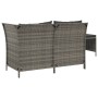 Set de muebles de jardín 3 pzas y cojines ratán sintético gris de vidaXL, Conjuntos de jardín - Ref: Foro24-319693, Precio: 3...