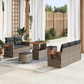 Conjunto de sofás de jardín con cojín 8 pcs Gris en Sofás de exterior | Comprar online en Foru.es