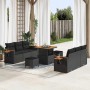 Conjunto de sofás de jardín con cojín 9 pcs Negro en Sofás de exterior | Comprar online en Foru.es