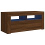 Mueble de TV con luces LED roble marrón 90x35x40 cm de vidaXL, Muebles TV - Ref: Foro24-822723, Precio: 57,51 €, Descuento: %