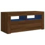 TV stand with LED lights in brown oak, 90x35x40 cm by vidaXL, TV Furniture - Ref: Foro24-822723, Price: 56,88 €, Discount: %