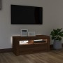 Mueble de TV con luces LED roble marrón 90x35x40 cm de vidaXL, Muebles TV - Ref: Foro24-822723, Precio: 57,51 €, Descuento: %
