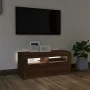 TV stand with LED lights in brown oak, 90x35x40 cm by vidaXL, TV Furniture - Ref: Foro24-822723, Price: 56,88 €, Discount: %