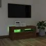 TV stand with LED lights in brown oak, 90x35x40 cm by vidaXL, TV Furniture - Ref: Foro24-822723, Price: 56,88 €, Discount: %