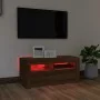 TV stand with LED lights in brown oak, 90x35x40 cm by vidaXL, TV Furniture - Ref: Foro24-822723, Price: 56,88 €, Discount: %