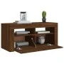 TV stand with LED lights in brown oak, 90x35x40 cm by vidaXL, TV Furniture - Ref: Foro24-822723, Price: 56,88 €, Discount: %