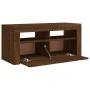 TV stand with LED lights in brown oak, 90x35x40 cm by vidaXL, TV Furniture - Ref: Foro24-822723, Price: 56,88 €, Discount: %