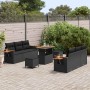 Conjunto de sofás de jardín con cojín 9 pcs Negro en Sofás de exterior | Comprar online en Foru.es