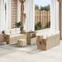 Conjunto de sofá de jardín con cojín Manual 9 pcs beige y crema en Sofás de exterior | Comprar online en Foru.es