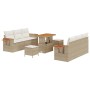 Conjunto de sofá de jardín con cojín Manual 9 pcs beige y crema en Sofás de exterior | Comprar online en Foru.es