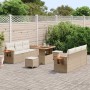 Conjunto de sofá de jardín con cojín Manual 9 pcs beige y crema en Sofás de exterior | Comprar online en Foru.es