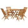 Juego de comedor para jardín 5 piezas madera maciza teca en Conjuntos de jardín | Comprar online en Foru.es