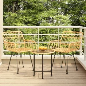 Juego de comedor de jardín 3 piezas ratán sintético de vidaXL, Conjuntos de jardín - Ref: Foro24-3157829, Precio: 169,46 €, D...