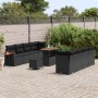 Conjunto de sofás de jardín con cojín 11 pcs Negro en Sofás de exterior | Comprar online en Foru.es