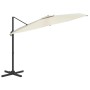 Sombrilla voladiza con LED blanco arena 400x300 cm de vidaXL, Sombrillas - Ref: Foro24-319927, Precio: 307,39 €, Descuento: %