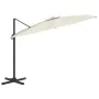 Sombrilla voladiza con LED blanco arena 400x300 cm de vidaXL, Sombrillas - Ref: Foro24-319927, Precio: 307,39 €, Descuento: %