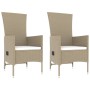 Juego de muebles jardín 3 piezas acero y ratán sintético beige de vidaXL, Conjuntos de jardín - Ref: Foro24-3157662, Precio: ...