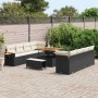 Conjunto de sofás de jardín con cojín 11 pcs Negro y crema en Sofás de exterior | Comprar online en Foru.es