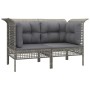 Set de muebles de jardín 6 pzas y cojines ratán sintético gris de vidaXL, Conjuntos de jardín - Ref: Foro24-3187563, Precio: ...
