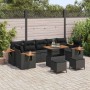 Conjunto de sofás de jardín con cojín 10 pcs Negro en Sofás de exterior | Comprar online en Foru.es