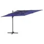 Sombrilla voladiza con LEDs azul azure 400x300 cm de vidaXL, Sombrillas - Ref: Foro24-319932, Precio: 276,49 €, Descuento: %