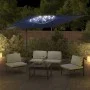 Sombrilla voladiza con LEDs azul azure 400x300 cm de vidaXL, Sombrillas - Ref: Foro24-319932, Precio: 276,49 €, Descuento: %