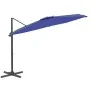 Sombrilla voladiza con LEDs azul azure 400x300 cm de vidaXL, Sombrillas - Ref: Foro24-319932, Precio: 276,49 €, Descuento: %