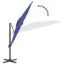Sombrilla voladiza con LEDs azul azure 400x300 cm de vidaXL, Sombrillas - Ref: Foro24-319932, Precio: 276,49 €, Descuento: %