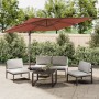 Sombrilla voladiza con LEDs terracota 400x300 cm de vidaXL, Sombrillas - Ref: Foro24-319934, Precio: 262,65 €, Descuento: %