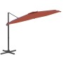 Sombrilla voladiza con LEDs terracota 400x300 cm de vidaXL, Sombrillas - Ref: Foro24-319934, Precio: 262,65 €, Descuento: %