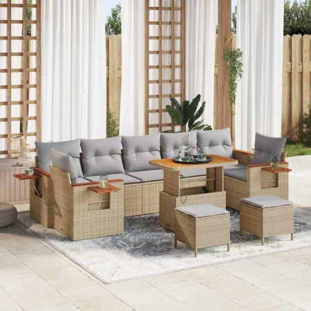 Conjunto de sofás de jardín con cojín 10 pcs Beige y Gris Claro en Sofás de exterior | Comprar online en Foru.es