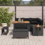 Conjunto de sofá de jardín con cojín 8 pcs Negro en Sofás de exterior | Comprar online en Foru.es