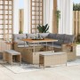 Conjunto de sofá de jardín con cojín 8 pcs beige y gris claro en Sofás de exterior | Comprar online en Foru.es