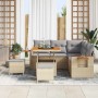 Conjunto de sofá de jardín con cojín 8 pcs beige y gris claro en Sofás de exterior | Comprar online en Foru.es