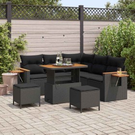 Conjunto de sofá de jardín con cojín 8 pcs Negro en Sofás de exterior | Comprar online en Foru.es