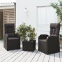 Juego salón jardín 3 pzas ratán sintético y acero negro de vidaXL, Conjuntos de jardín - Ref: Foro24-3157659, Precio: 384,82 ...