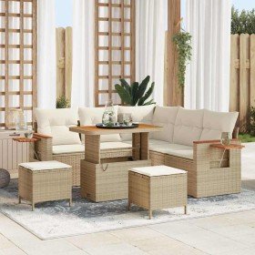 Conjunto de sofás de jardín con cojín 8 pcs Beige y Crema en Sofás de exterior | Comprar online en Foru.es