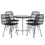 Juego de comedor de jardín 5 piezas ratán sintético negro de vidaXL, Conjuntos de jardín - Ref: Foro24-3157844, Precio: 334,1...