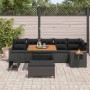 Conjunto de sofás de jardín con cojín 9 pcs Negro en Sofás de exterior | Comprar online en Foru.es