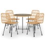Juego de comedor de jardín 5 piezas ratán sintético de vidaXL, Conjuntos de jardín - Ref: Foro24-3157843, Precio: 378,22 €, D...