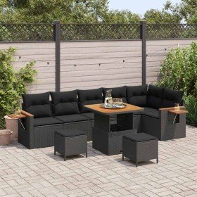 Conjunto de sofás de jardín con cojín 9 pcs Negro en Sofás de exterior | Comprar online en Foru.es
