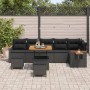 Conjunto de sofás de jardín con cojín 9 pcs Negro en Sofás de exterior | Comprar online en Foru.es