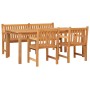 Juego de comedor para jardín 4 piezas madera maciza de teca de vidaXL, Conjuntos de jardín - Ref: Foro24-3157172, Precio: 986...