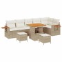 Conjunto de sofá de jardín con cojín 9 pcs beige y crema en Sofás de exterior | Comprar online en Foru.es