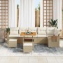 Conjunto de sofá de jardín con cojín 9 pcs beige y crema en Sofás de exterior | Comprar online en Foru.es