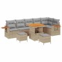 Conjunto de sofás de jardín con cojín 9 pcs Beige y Gris Claro en Sofás de exterior | Comprar online en Foru.es