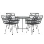 Juego de comedor de jardín 5 piezas ratán sintético negro de vidaXL, Conjuntos de jardín - Ref: Foro24-3157842, Precio: 331,9...