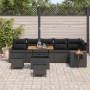 Conjunto de sofás de jardín con cojín 9 pcs Negro en Sofás de exterior | Comprar online en Foru.es